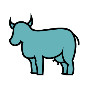 cow bull teal icon