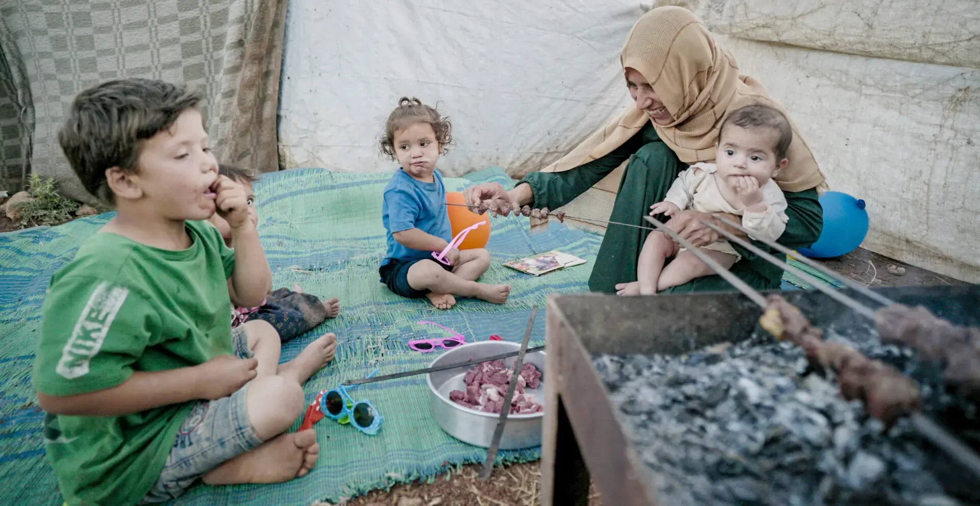 Islamic Relief’s qurbani meat helped Umm Yazan share a special moment with her children