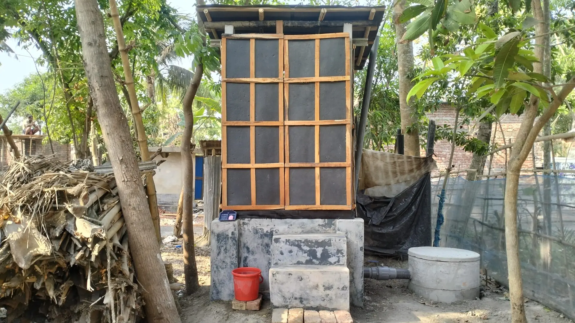 The new latrines sit above the water line and offer better privacy and waste management systems