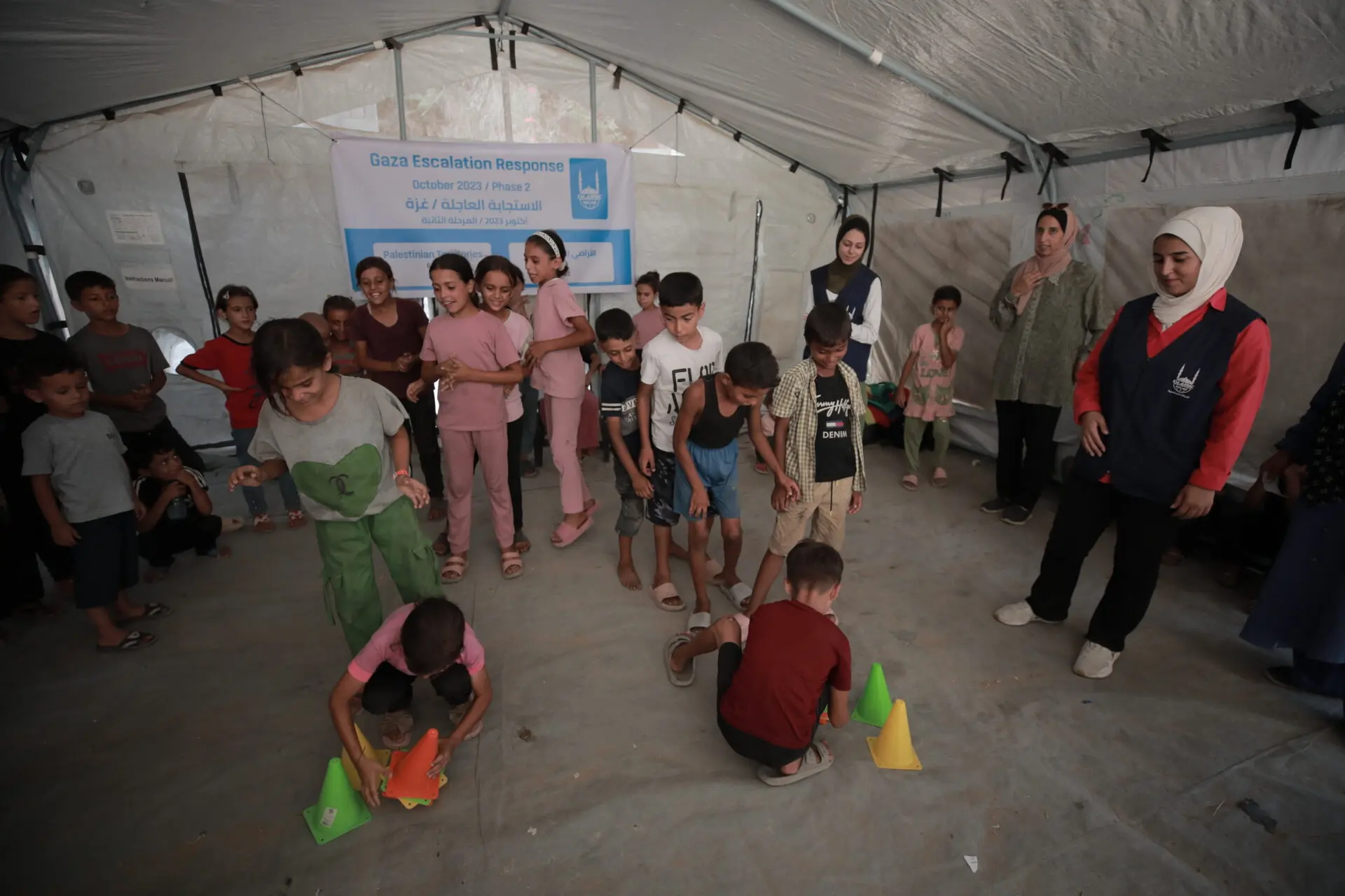 Children play at a session run by Islamic Relief for children with cancer on 5 August