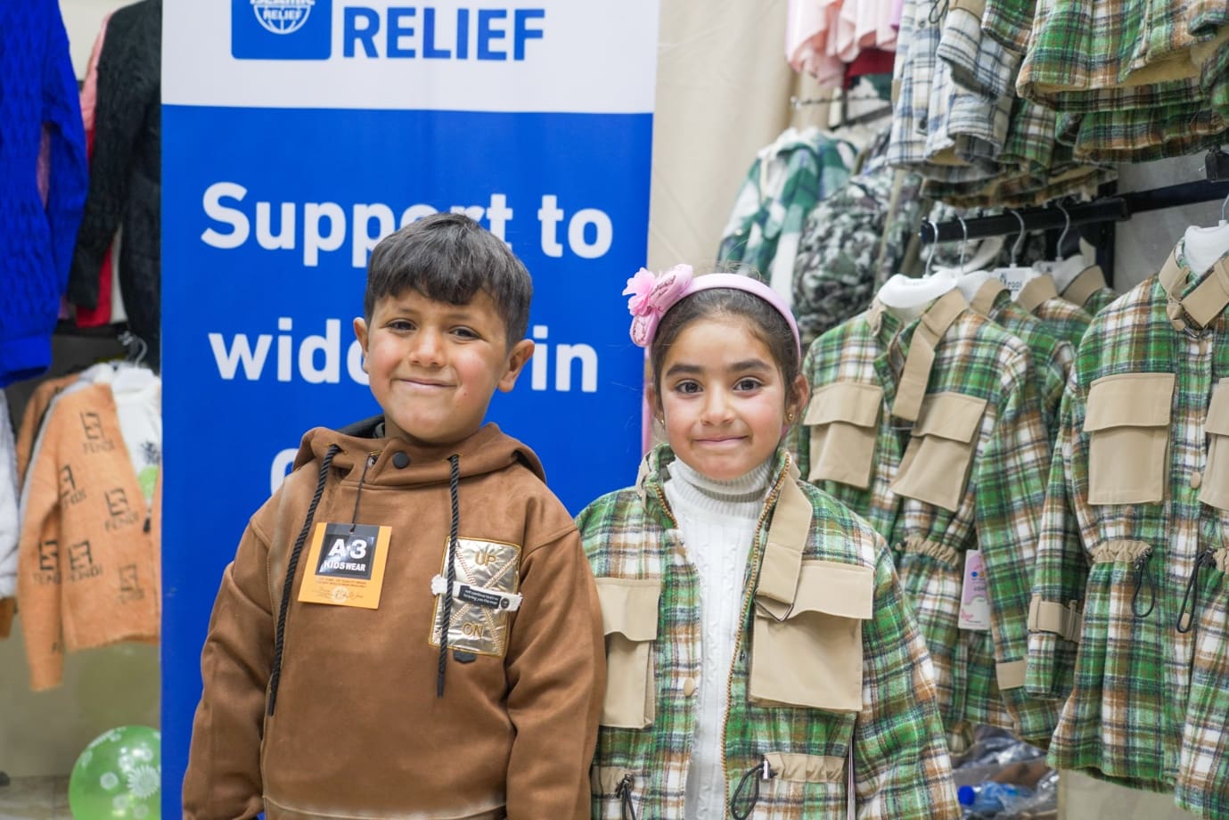 In Syria, we distributed winter clothes to orphaned children as part of our support for widows in need
