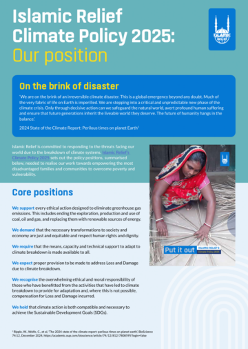 Islamic relief climate policy summary